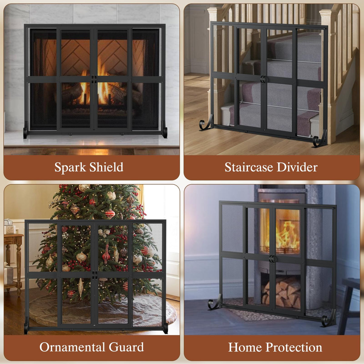 Fireplace Screen with Sliding Doors U379799