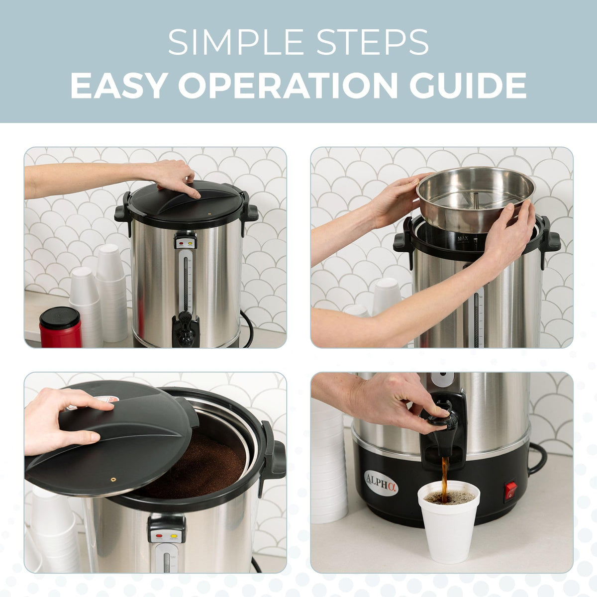 8L Stainless Steel Electric Coffee Urn M473