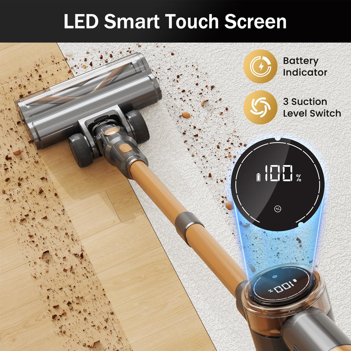 Cordless Stick Vacuum Cleaner 10-in-1 Lightweight 45mins Runtime H5335
