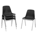 4 Pack Black Poly Shell Stacking Chair U212483