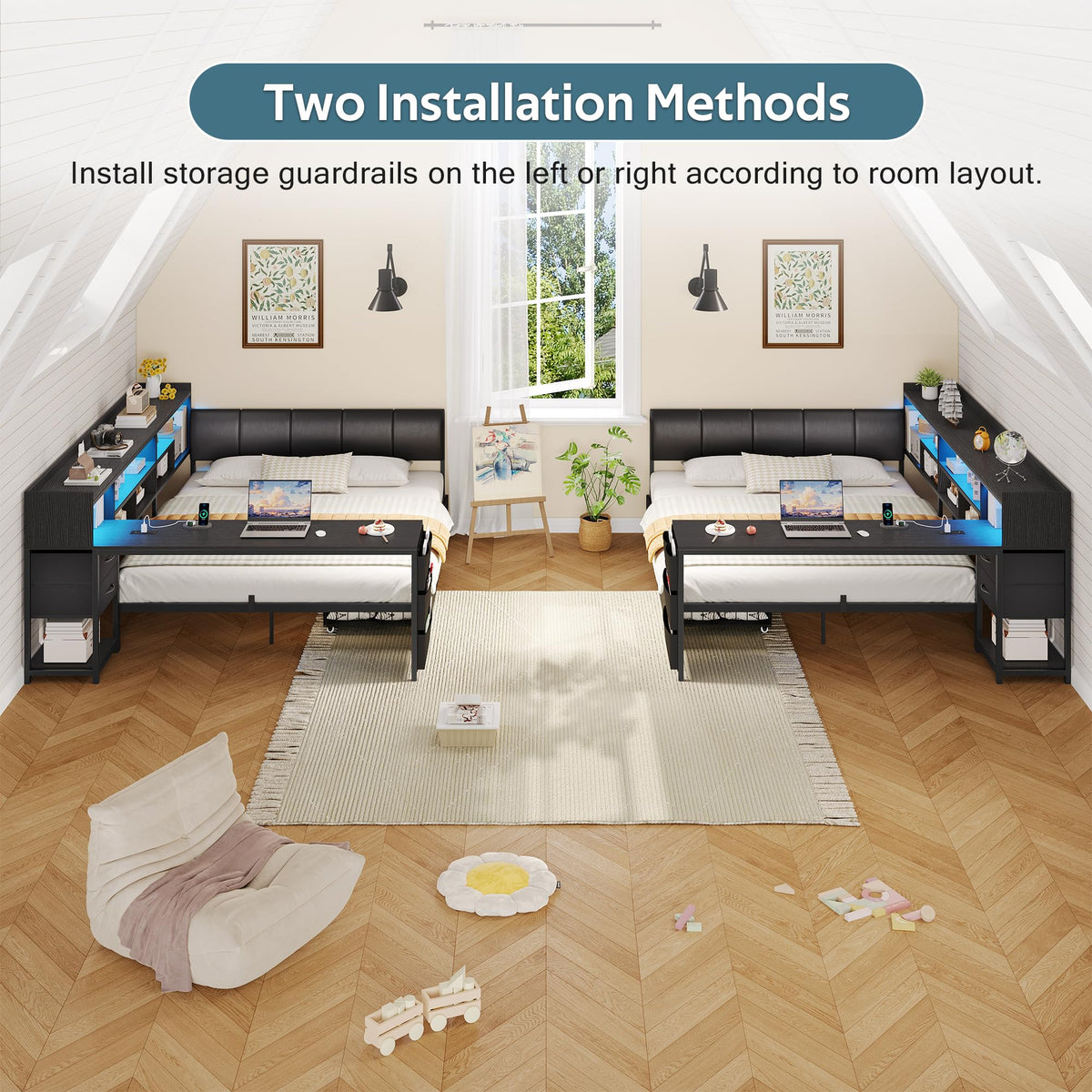 Corner Bed with Storage and Desk Z100688