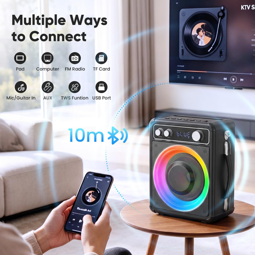 Karaoke Machine with 2 Wireless Mics J964
