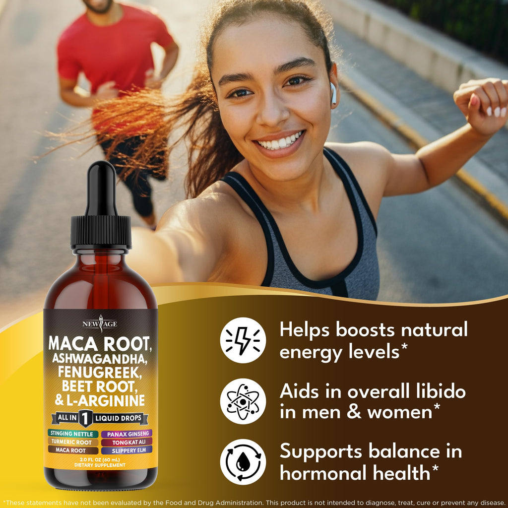 Organic Maca Root Liquid Drops with Ashwagandha 8oz P544