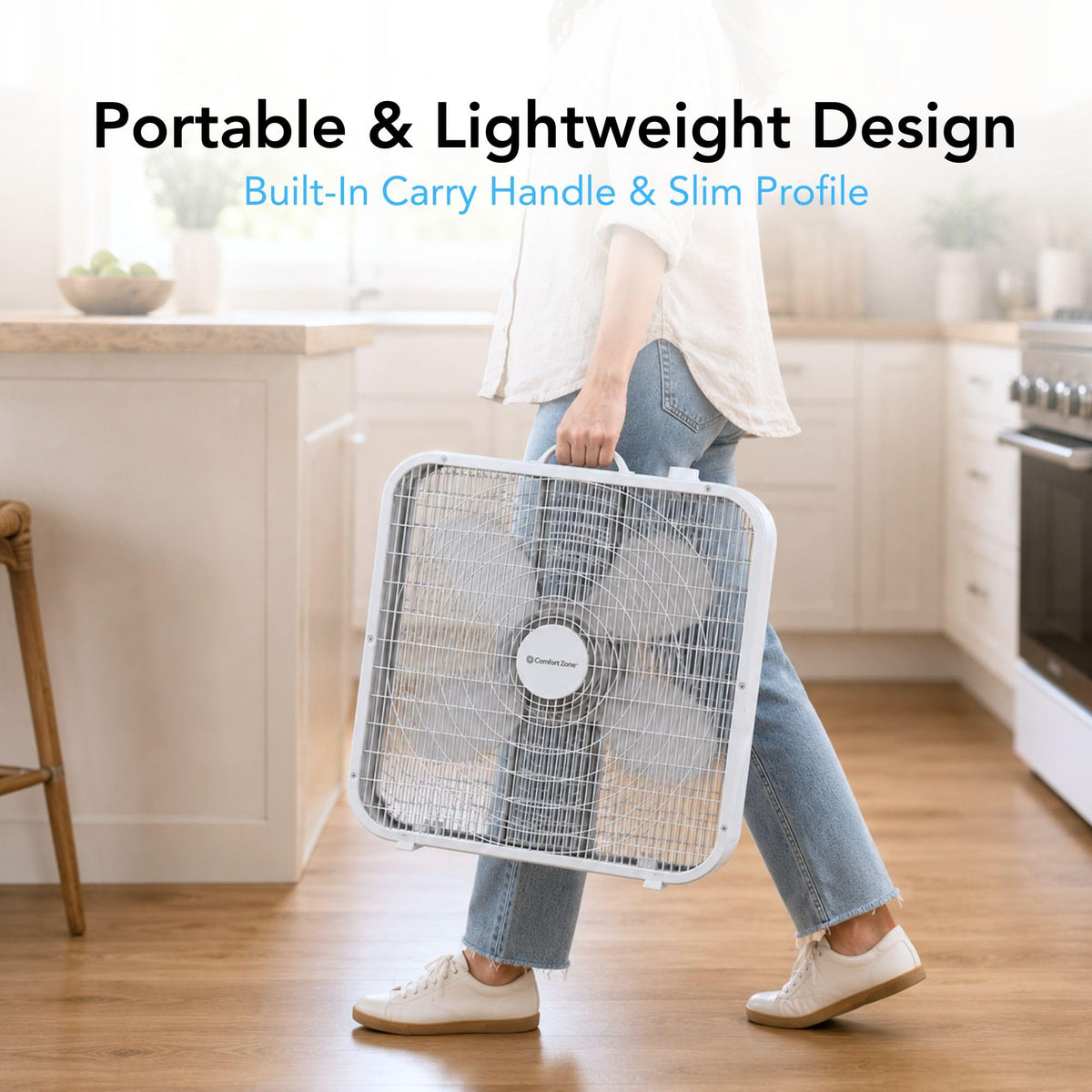 20 inch 3 Speed Box Fan with Carry Handle R5223