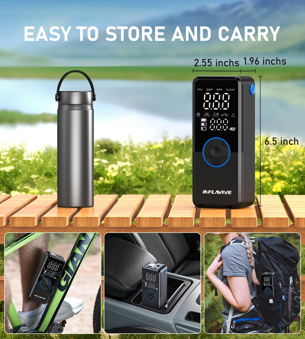 Portable Cordless Tire Inflator Air Compressor with Digital Gauge I4350