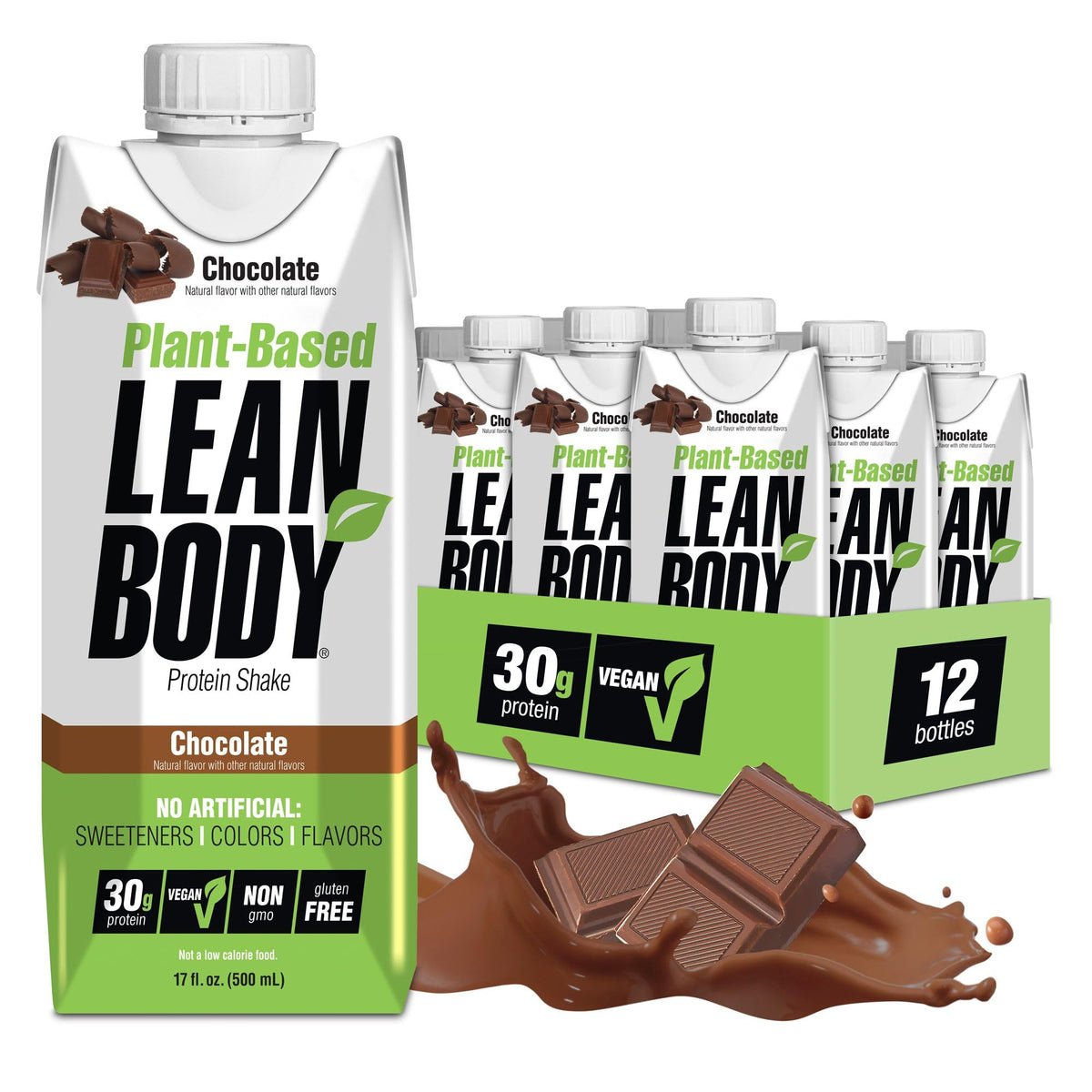 Plant-Based Vegan Chocolate Protein Shake, 30g Protein, Pack of 12 F874
