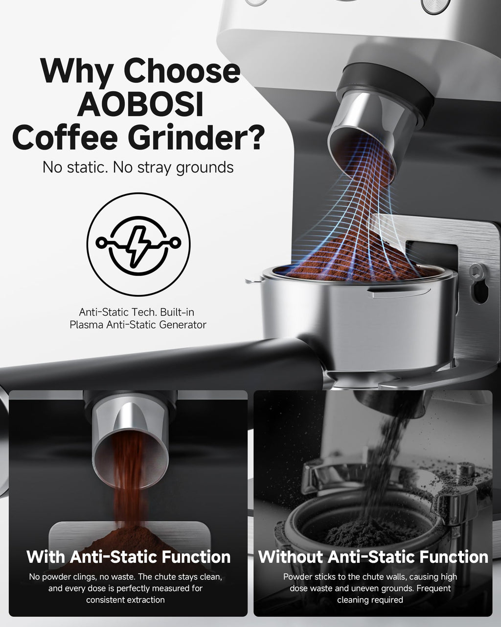 Espresso Coffee Grinder, 45 Grind Settings S867515