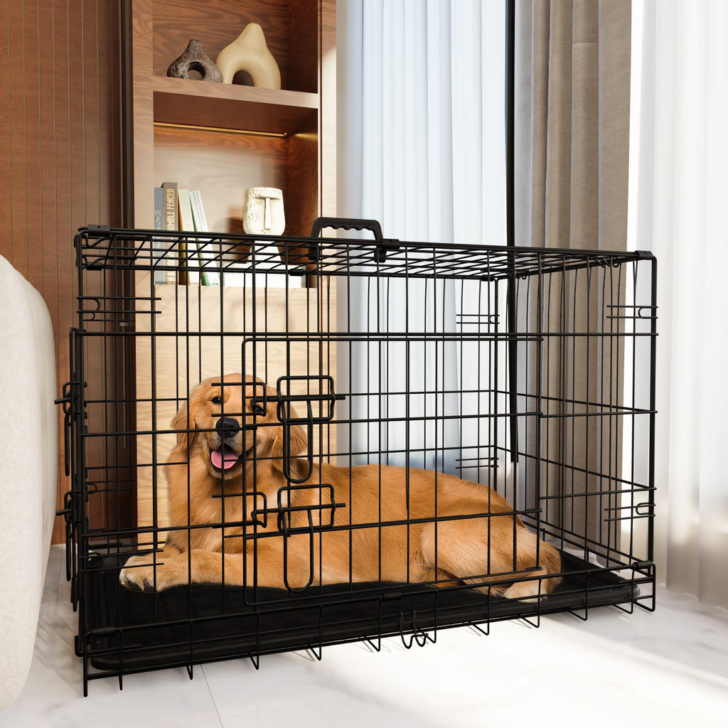 Foldable Metal Wire Dog Crate with Divider 48 Inch Z88272