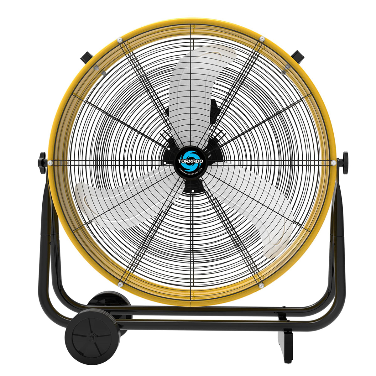 24 Inch High Velocity Tilt Metal Drum Fan Yellow 3 Speed M767852