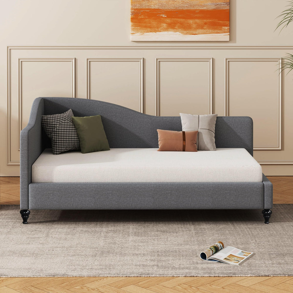 Twin Size Linen Upholstered Daybed O22351