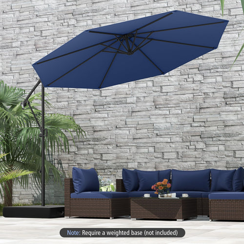 10 FT Navy Offset Cantilever Umbrella U95424