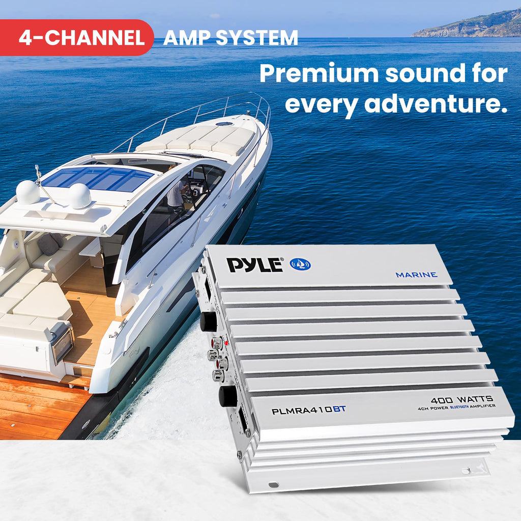 Waterproof 4 Channel 400W Bluetooth Marine Amplifier J3284