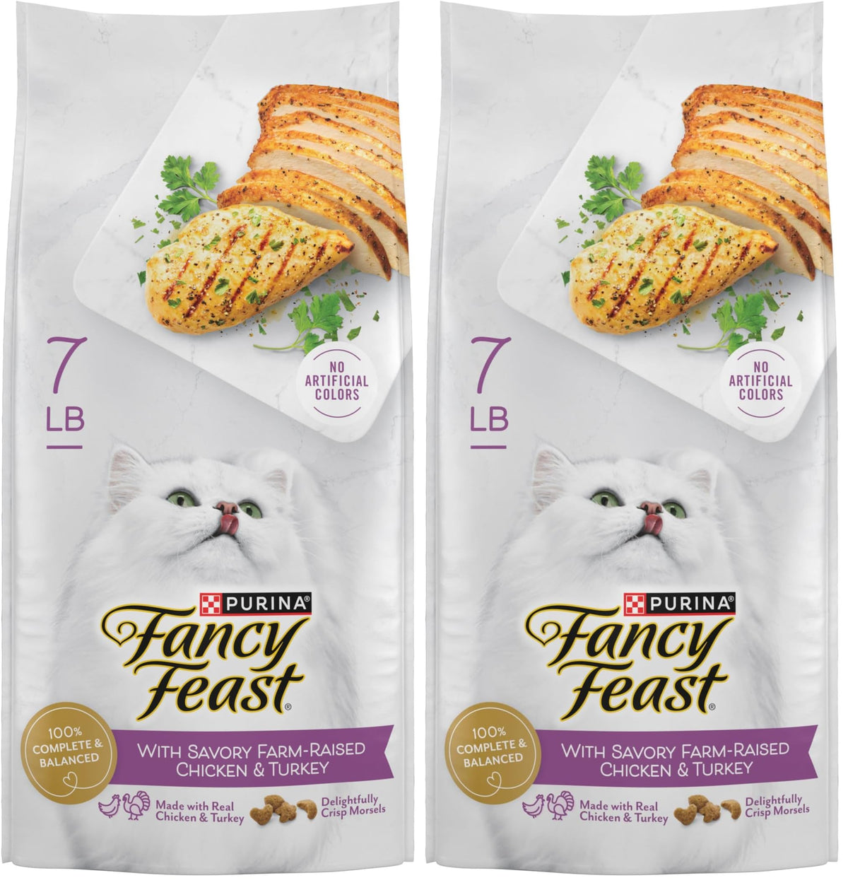 Dry Cat Food with Chicken and Turkey 7 lb Bag Pack of 2 D5159