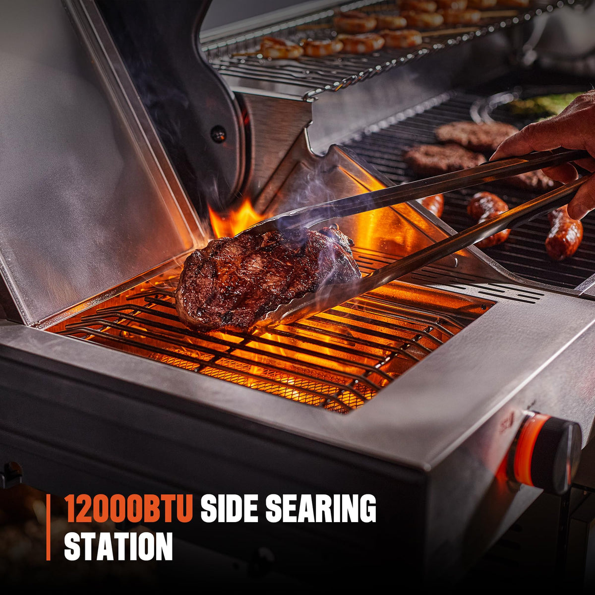 6+1 Burner Propane Gas Grill with Cover and Rotisserie Kit S261619