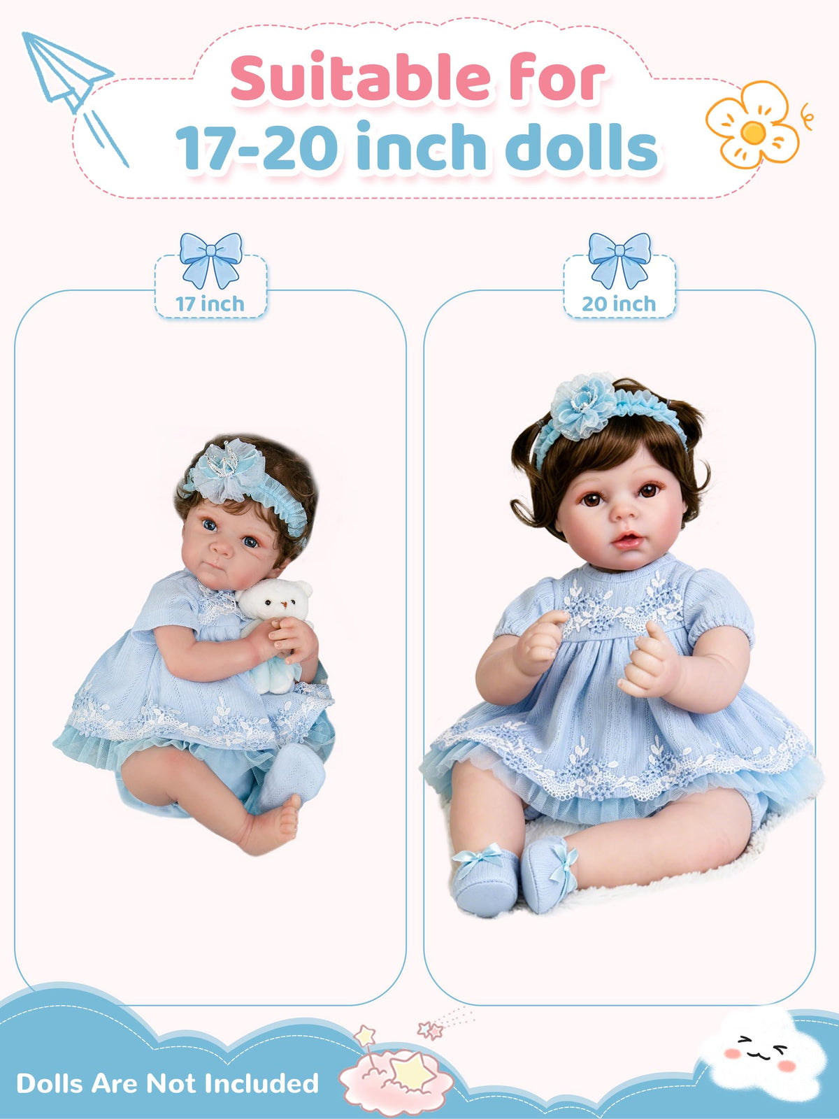 Blue Baby Doll Clothes 17-20 Inches X37973