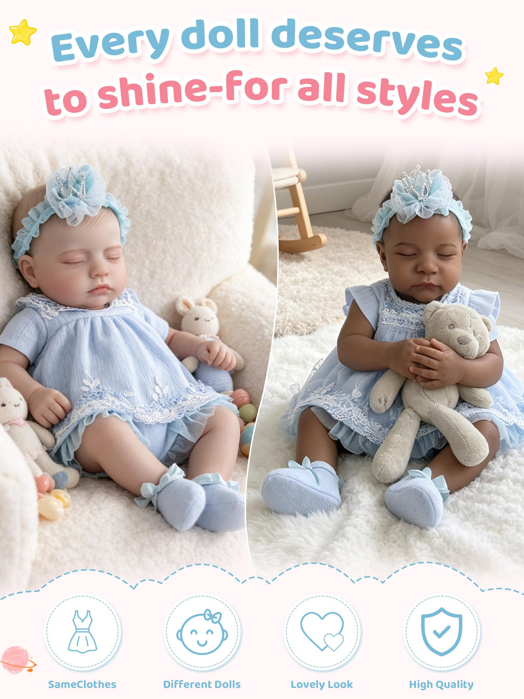 Blue Baby Doll Clothes 17-20 Inches X37973
