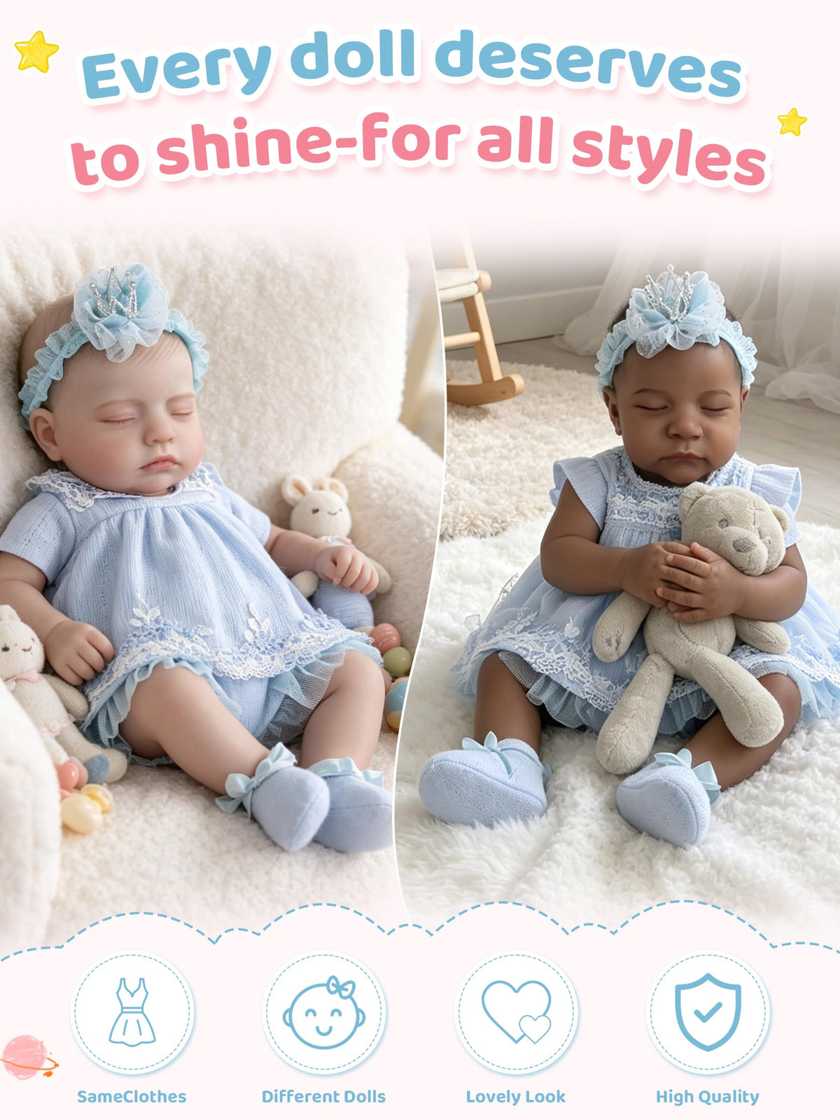 Blue Baby Doll Clothes 17-20 Inches X37973