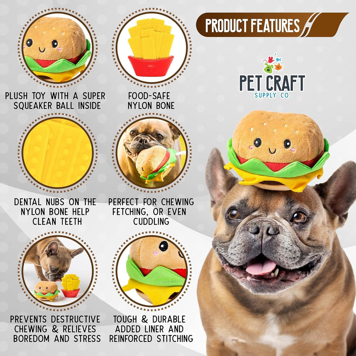 Nylon Squeaky Plush Dog Toys 2 Pack K734844