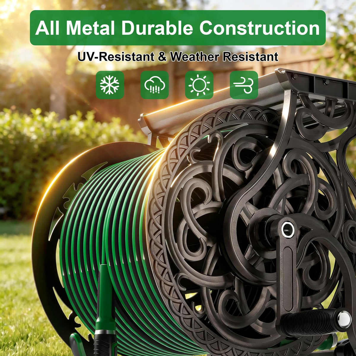 Wall Mount Metal Garden Hose Reel N4955