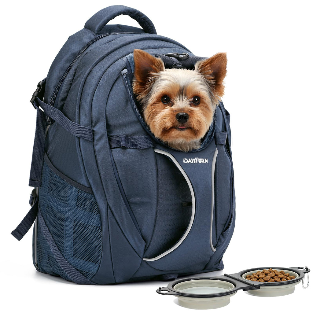 Dog Backpack Carrier, 2-in-1 Foldable 18 lbs Nylon Pet Travel Bag D379