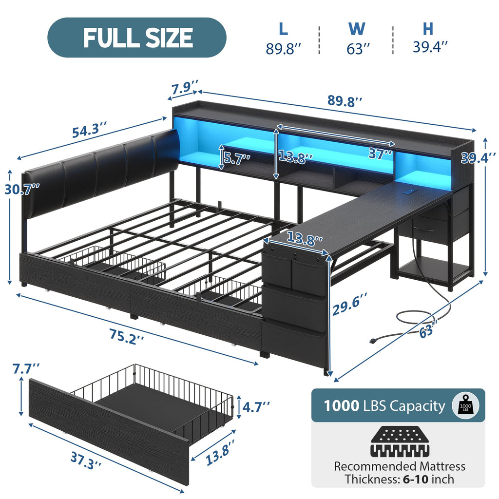 Corner Bed with Storage and Desk Z100688
