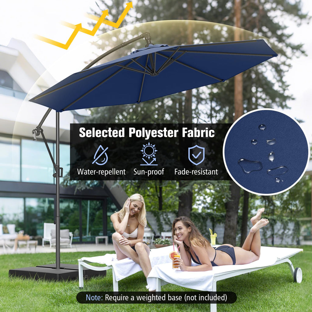 10 FT Navy Offset Cantilever Umbrella U95424