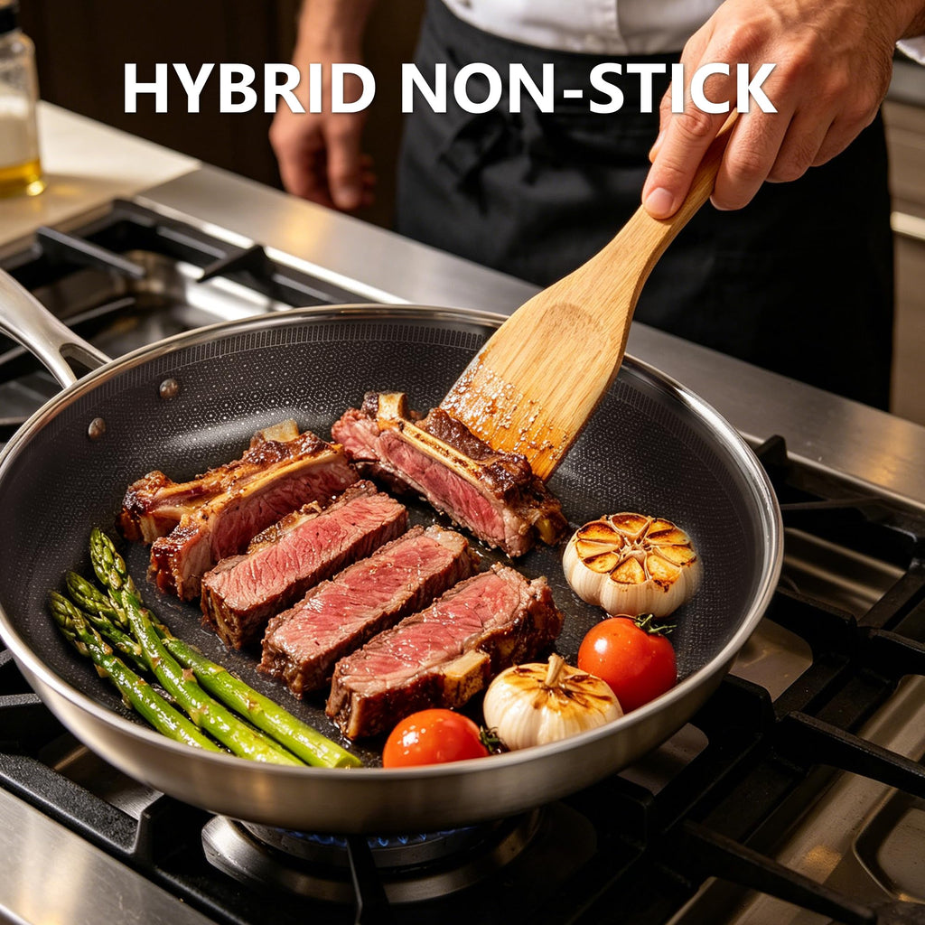 8, 10 and 12-Inch Non Stick Ceramic Frying Pans with Lids C5951