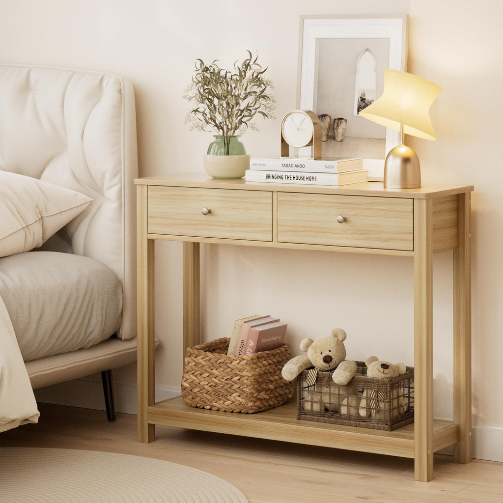 2 Drawer Oak Console Table L95254