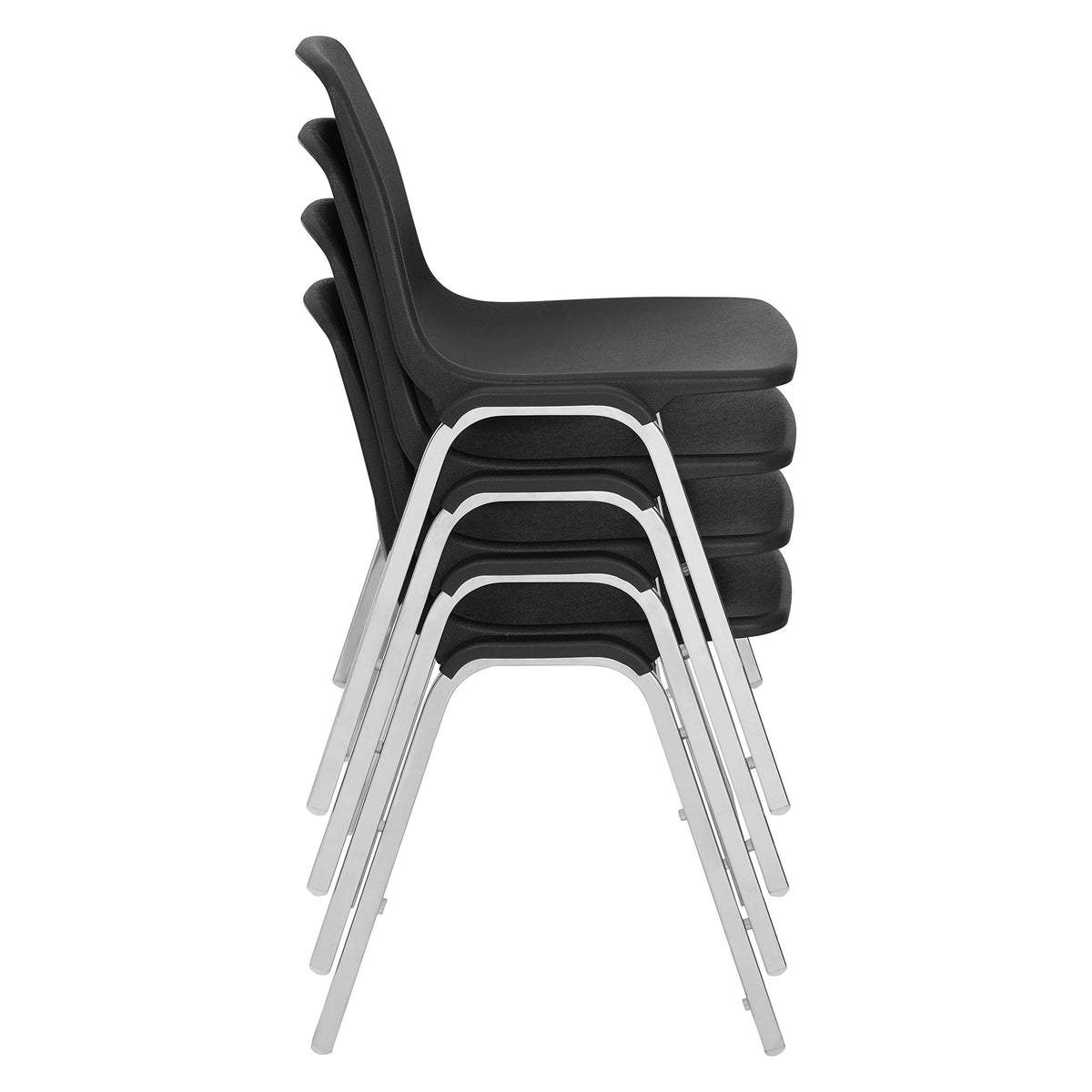 4 Pack Black Poly Shell Stacking Chair U212483