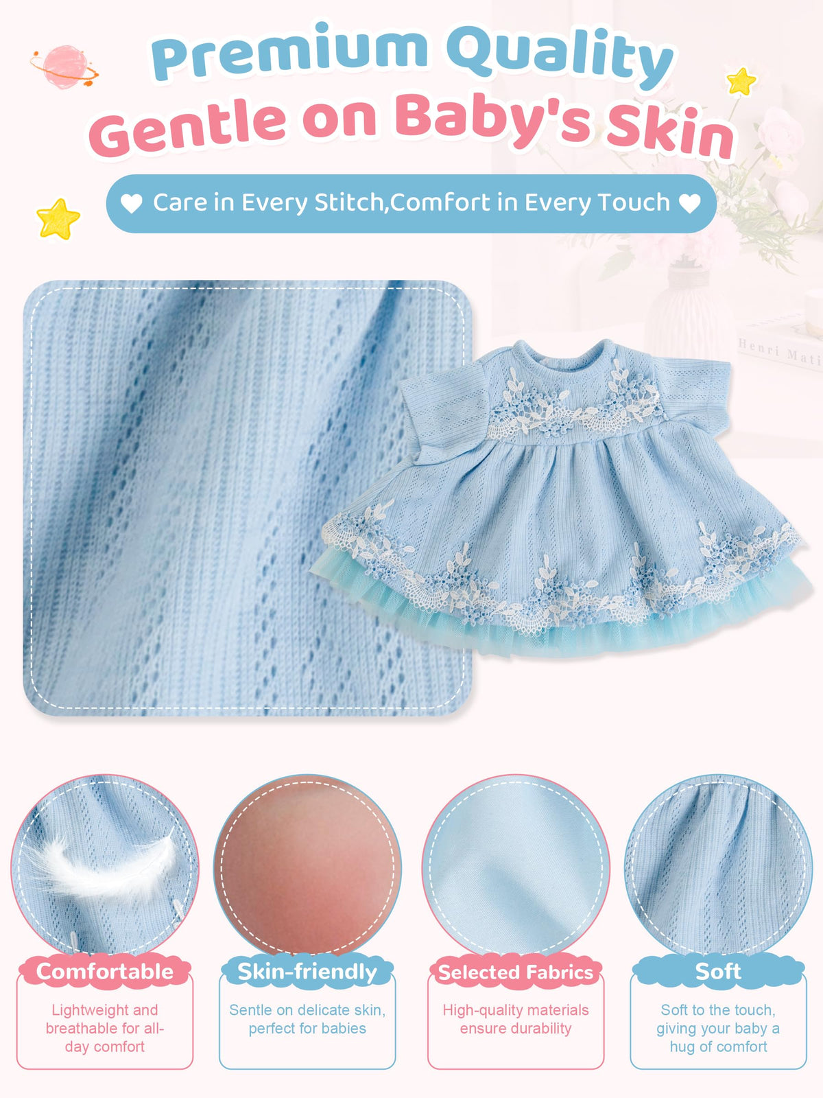 Blue Baby Doll Clothes 17-20 Inches X37973