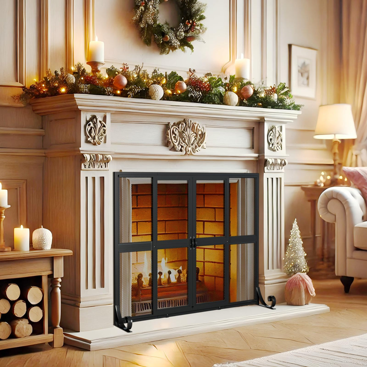 Fireplace Screen with Sliding Doors U379799