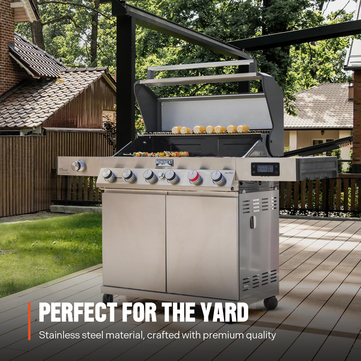 6+1 Burner Propane Gas Grill with Cover and Rotisserie Kit S261619
