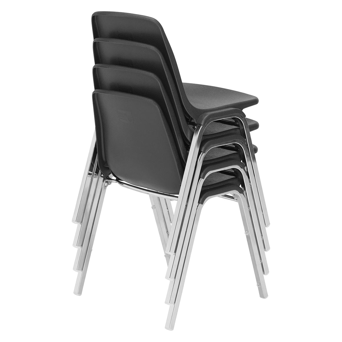 4 Pack Black Poly Shell Stacking Chair U212483