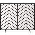38x31in Wrought Iron Mesh Chevron Fireplace Screen U714806