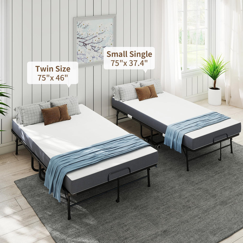 Foldable Roll Away Bed with Mattress 75" x 38" O58357