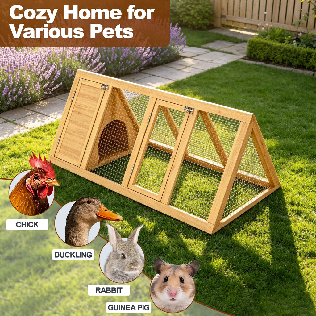 A-Frame Wooden Rabbit Hutch with Run T8697