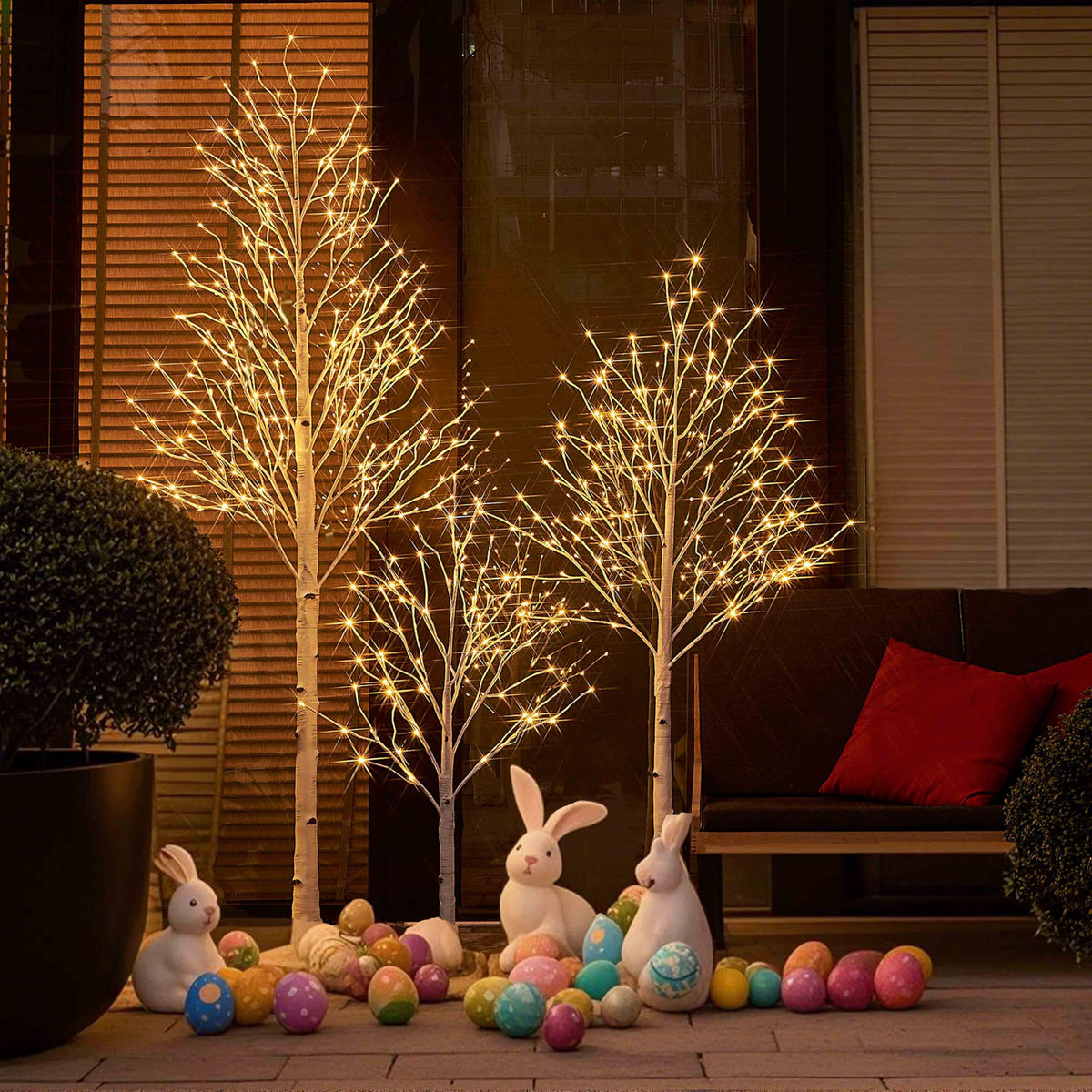 Lighted Birch Tree 8FT 240 Warm White Lights N92714