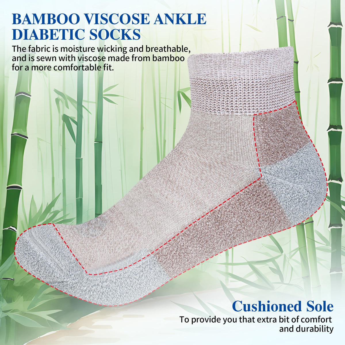 Diabetic Socks for Men, 12 Pairs Ankle & Low Cut Size 9-15 M32609