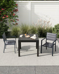 Aluminum Stackable Patio Dining Chairs Set of 2 Dark Grey I57405