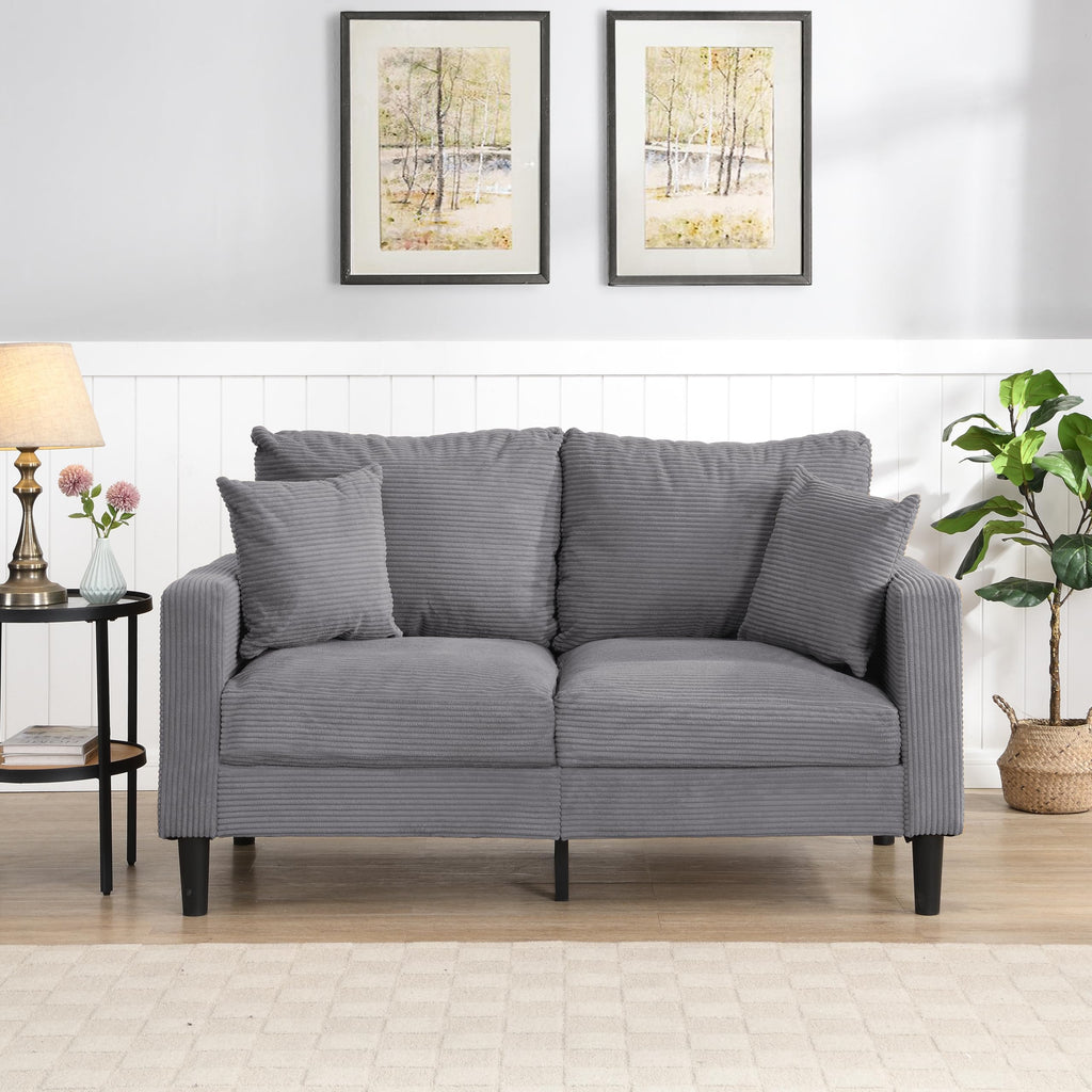 Light Gray 2-Seat Upholstered Loveseat Sofa A558