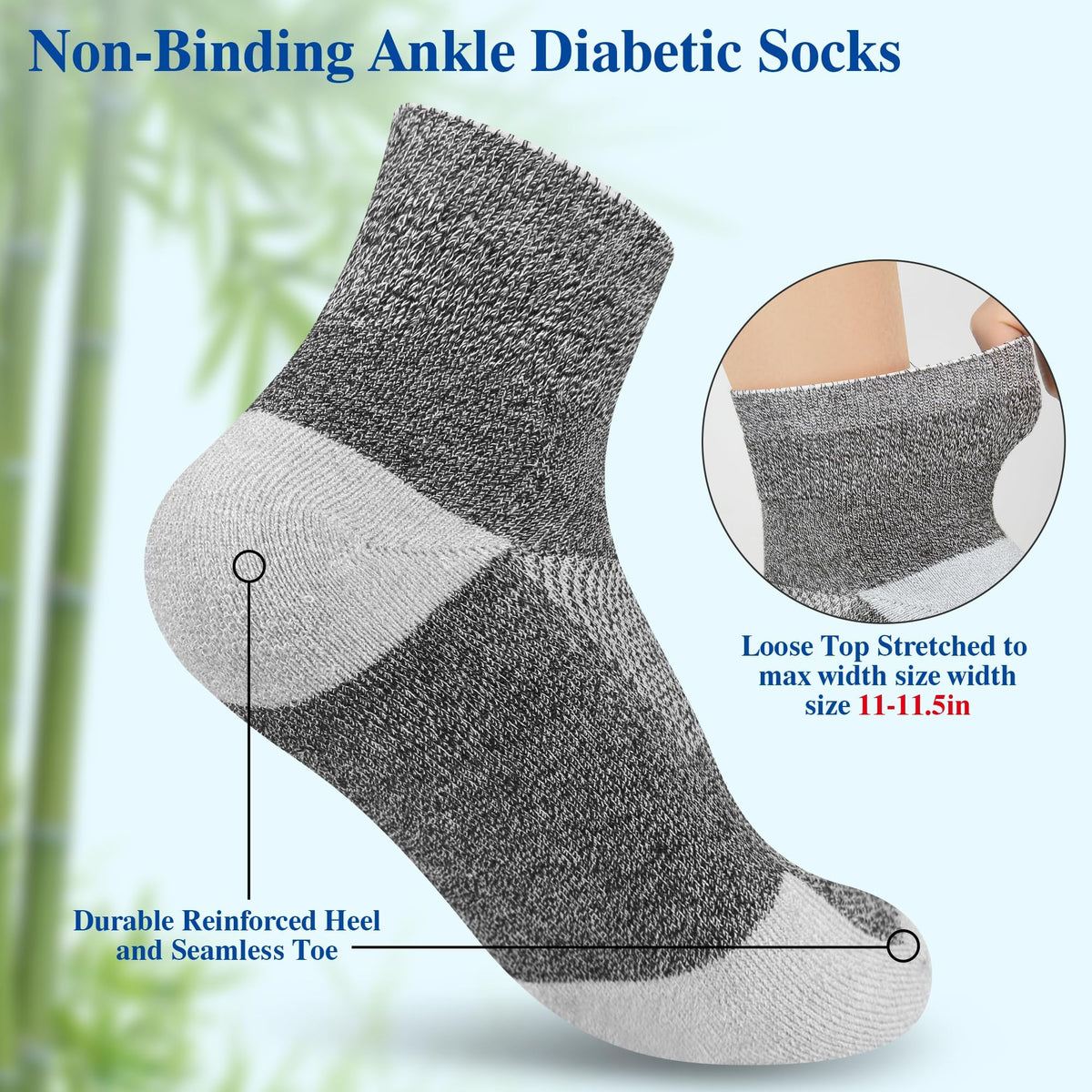 Diabetic Socks for Men, 12 Pairs Ankle & Low Cut Size 9-15 M32609