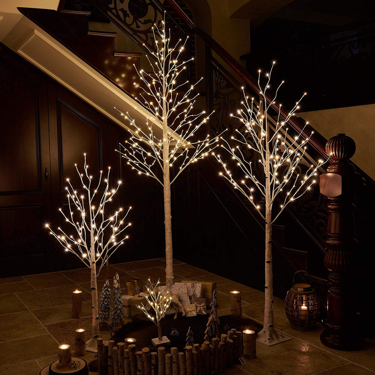 Lighted Birch Tree 8FT 240 Warm White Lights N92714