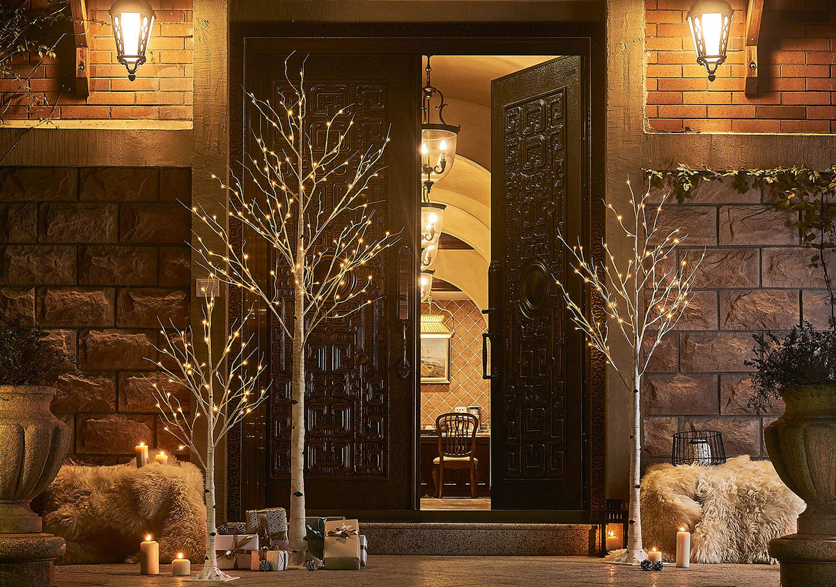 Lighted Birch Tree 8FT 240 Warm White Lights N92714