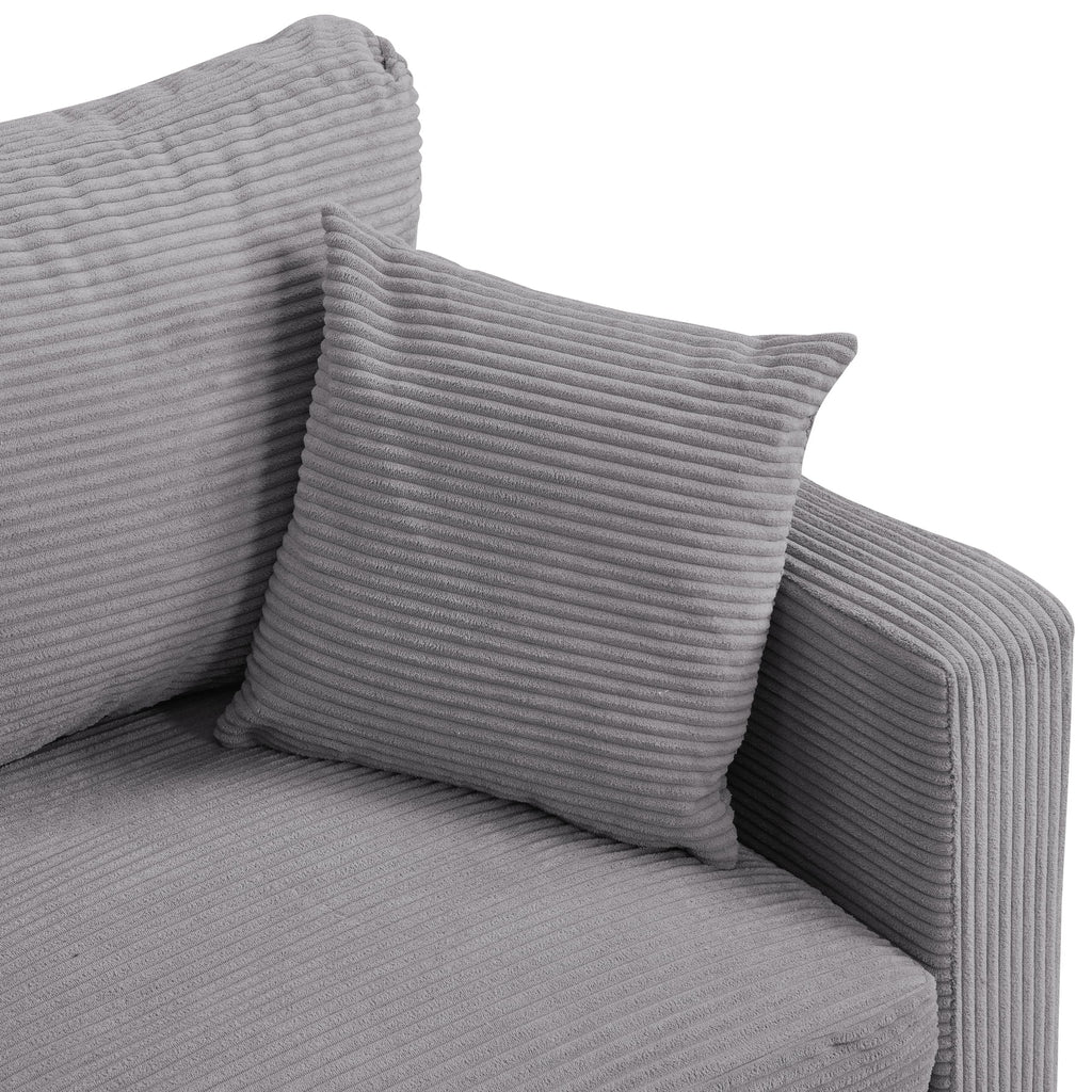 Light Gray 2-Seat Upholstered Loveseat Sofa A558